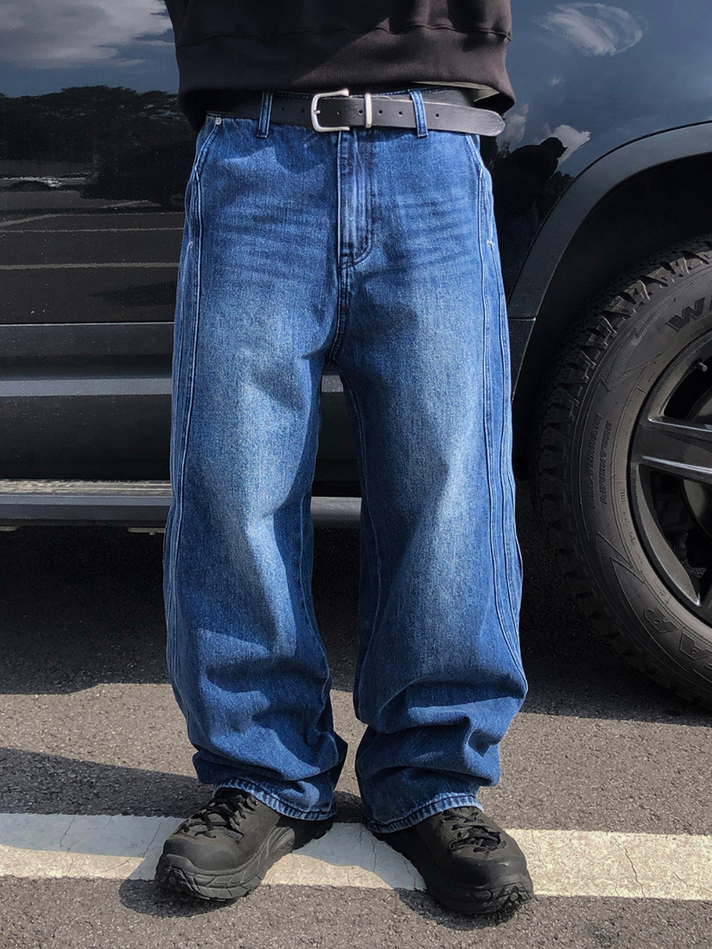 (韓國限時特價)三線直筒牛仔褲