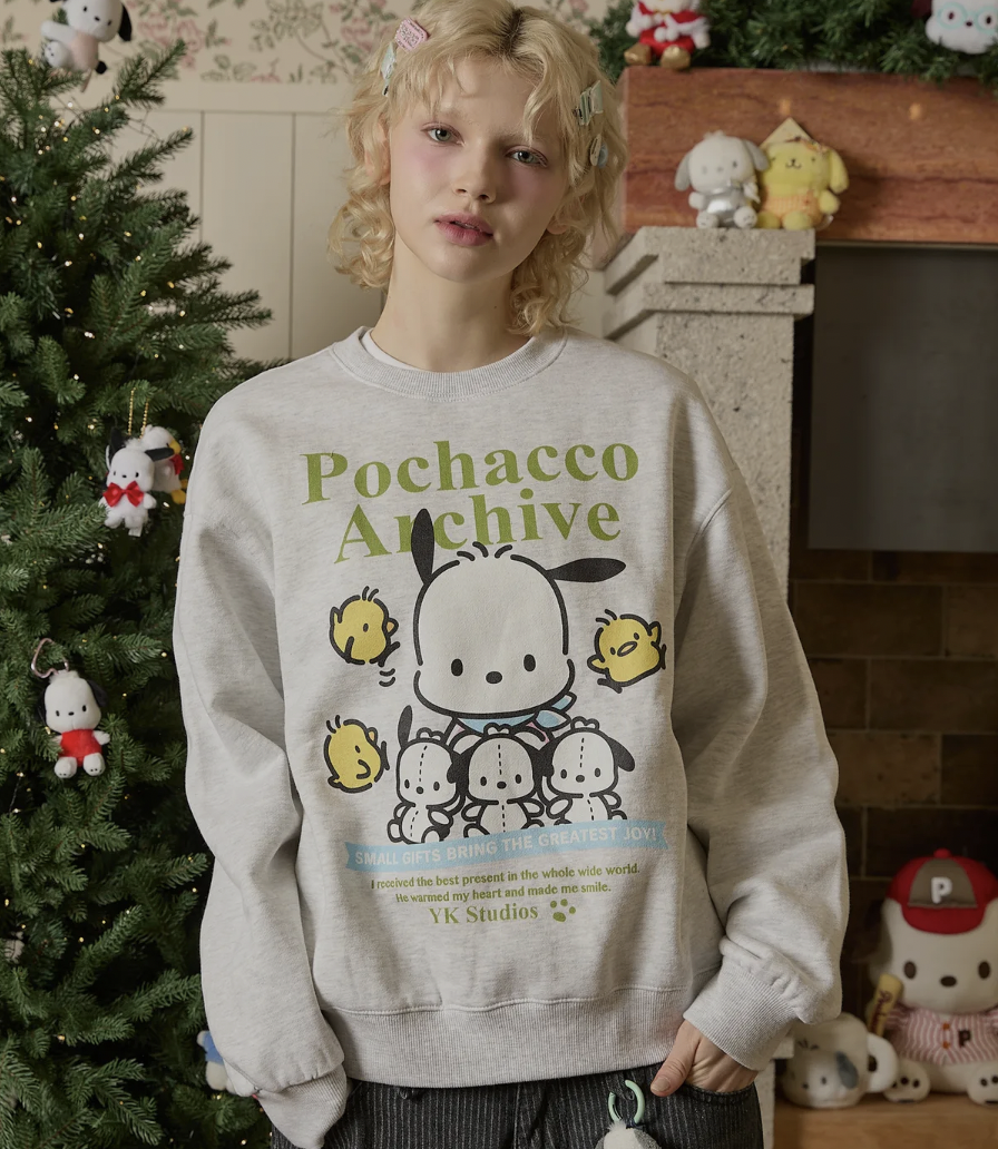 さらに100円引き◆WAI KEI◆pochacco archive sweatshirt Japanese Sanrio Pochacco Printed Hoodie Couple Fashion