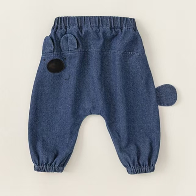 可愛牛仔藍休閒褲