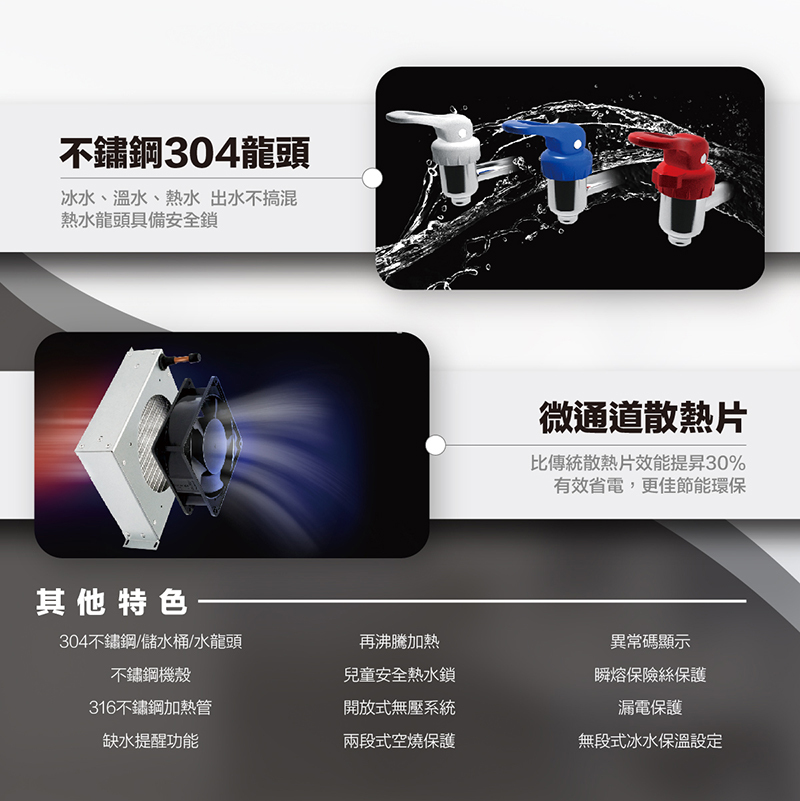 豪星 HM-1687 數位熱交換冰溫熱三溫落地式飲水機