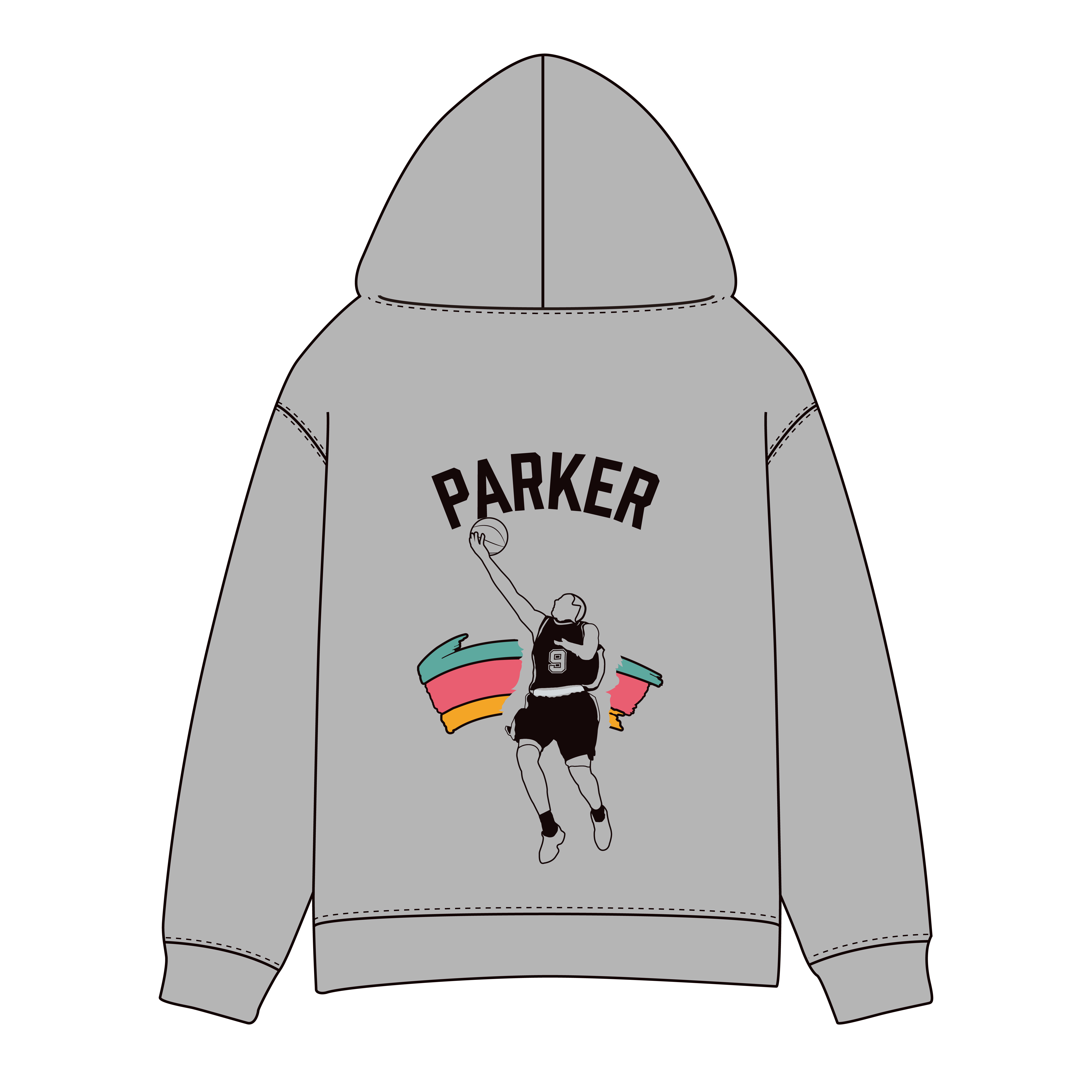 MY FAVORITE PLAYER IN SPURS：PARKER-馬刺灰款帽T