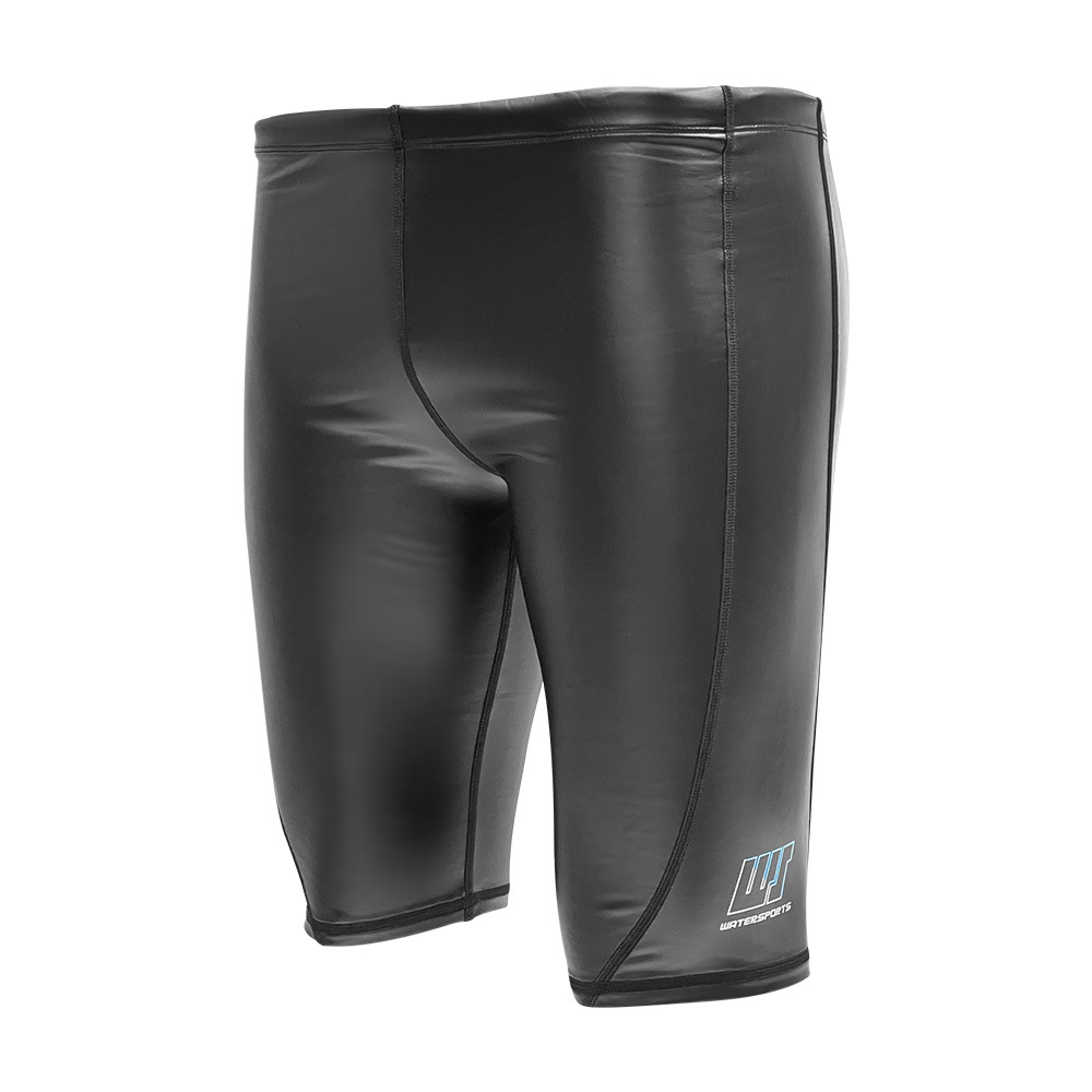 1mm 中性 PU 塗層游泳抓毛保暖短褲 - 黑