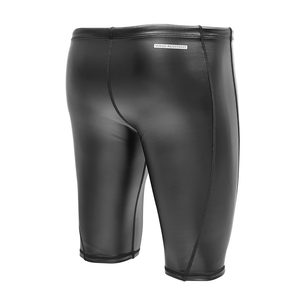 1mm 中性 PU 塗層游泳抓毛保暖短褲 - 黑