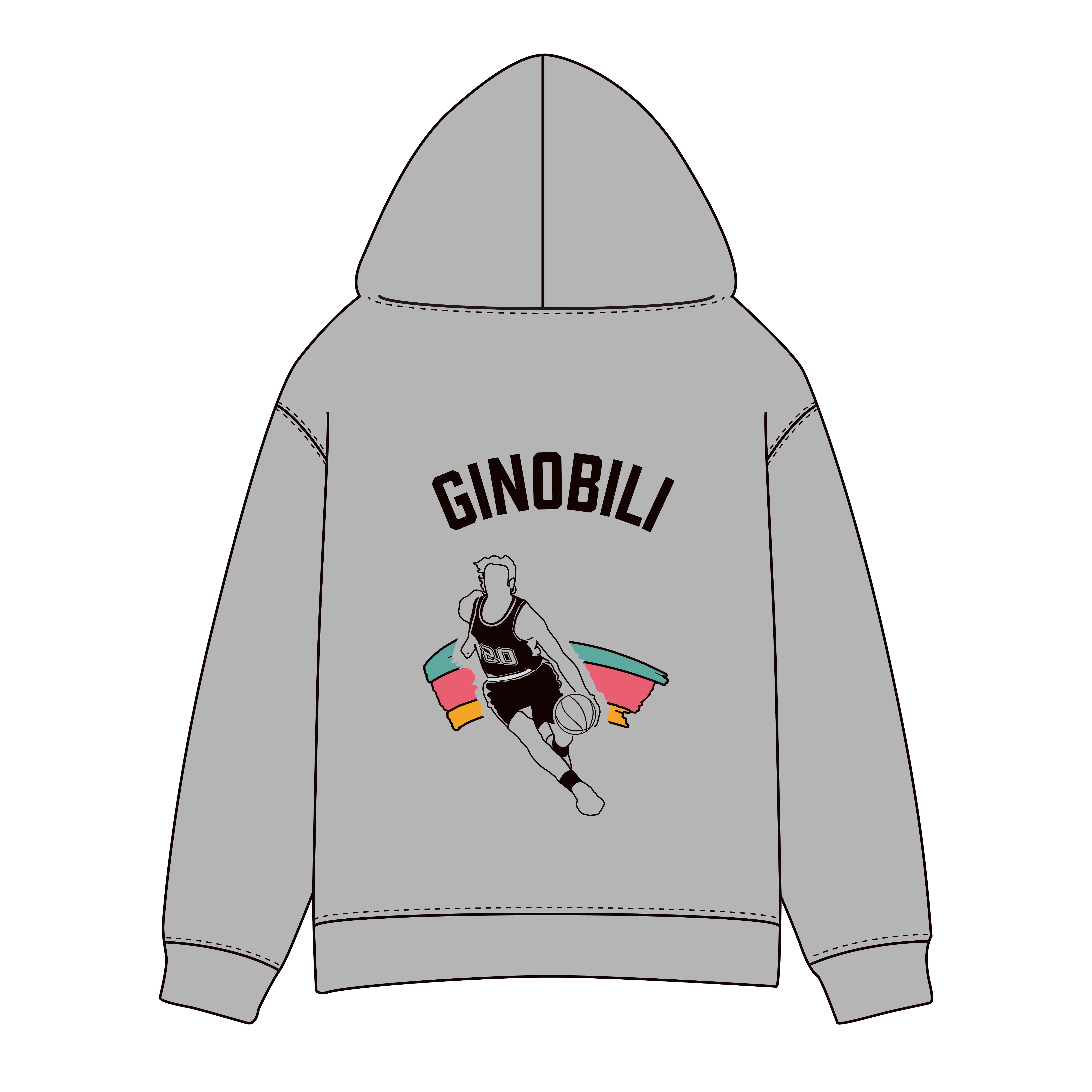 MY FAVORITE PLAYER IN SPURS：GINOBILI-馬刺灰款帽T