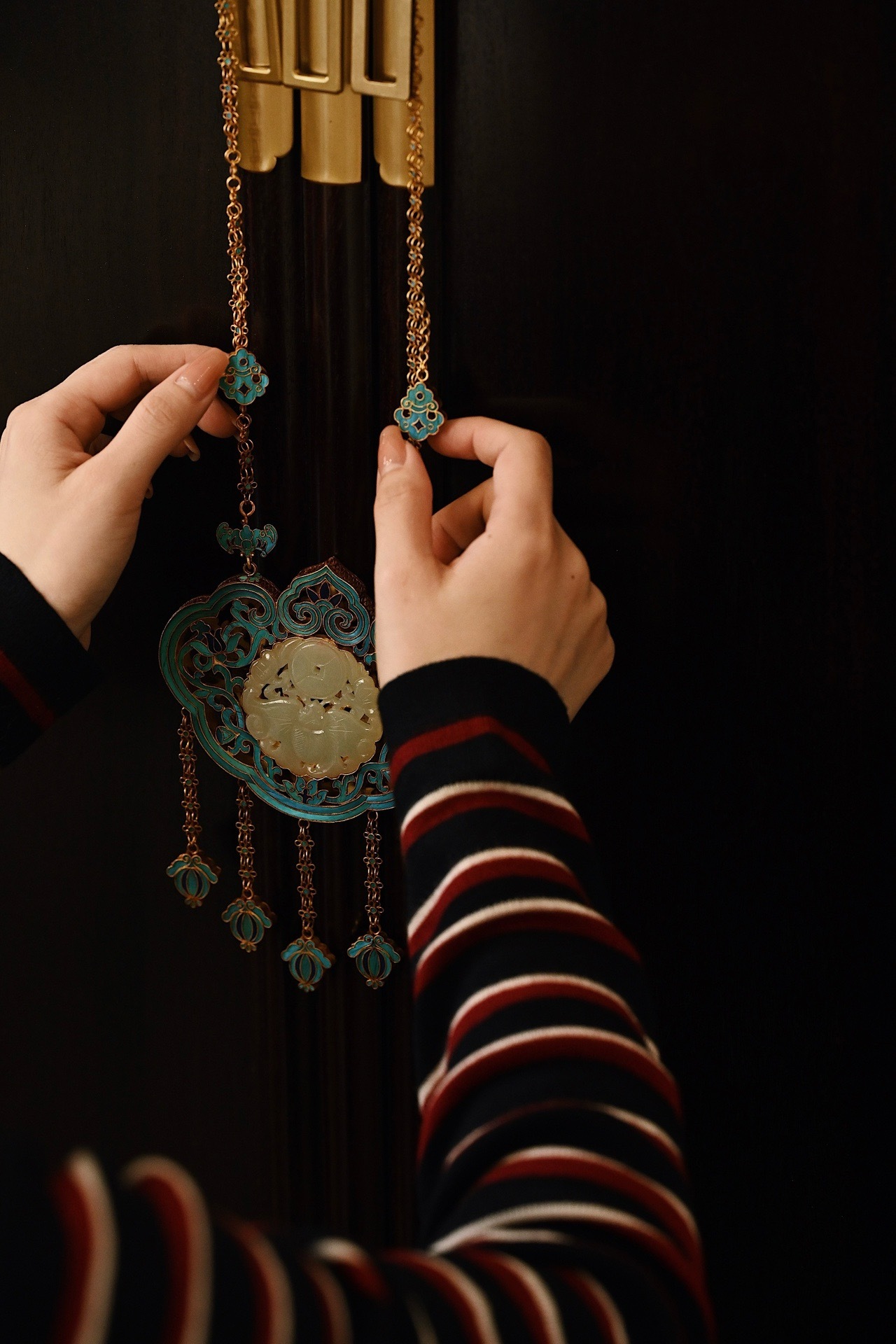 Palace Splendid Silver Gilt x Filigree "Blessings Are Before You" Safety Lock