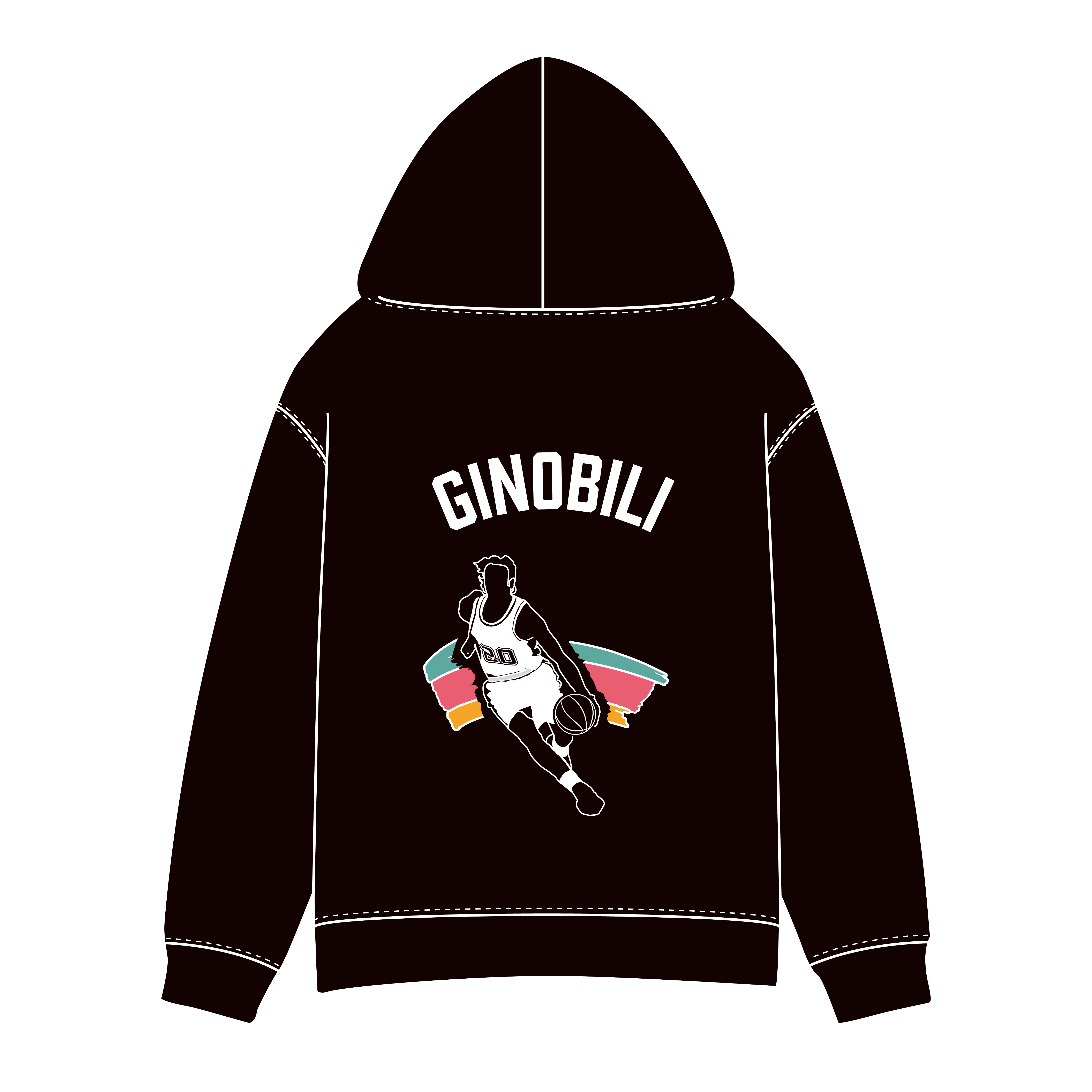 MY FAVORITE PLAYER IN SPURS：GINOBILI-馬刺黑款帽T