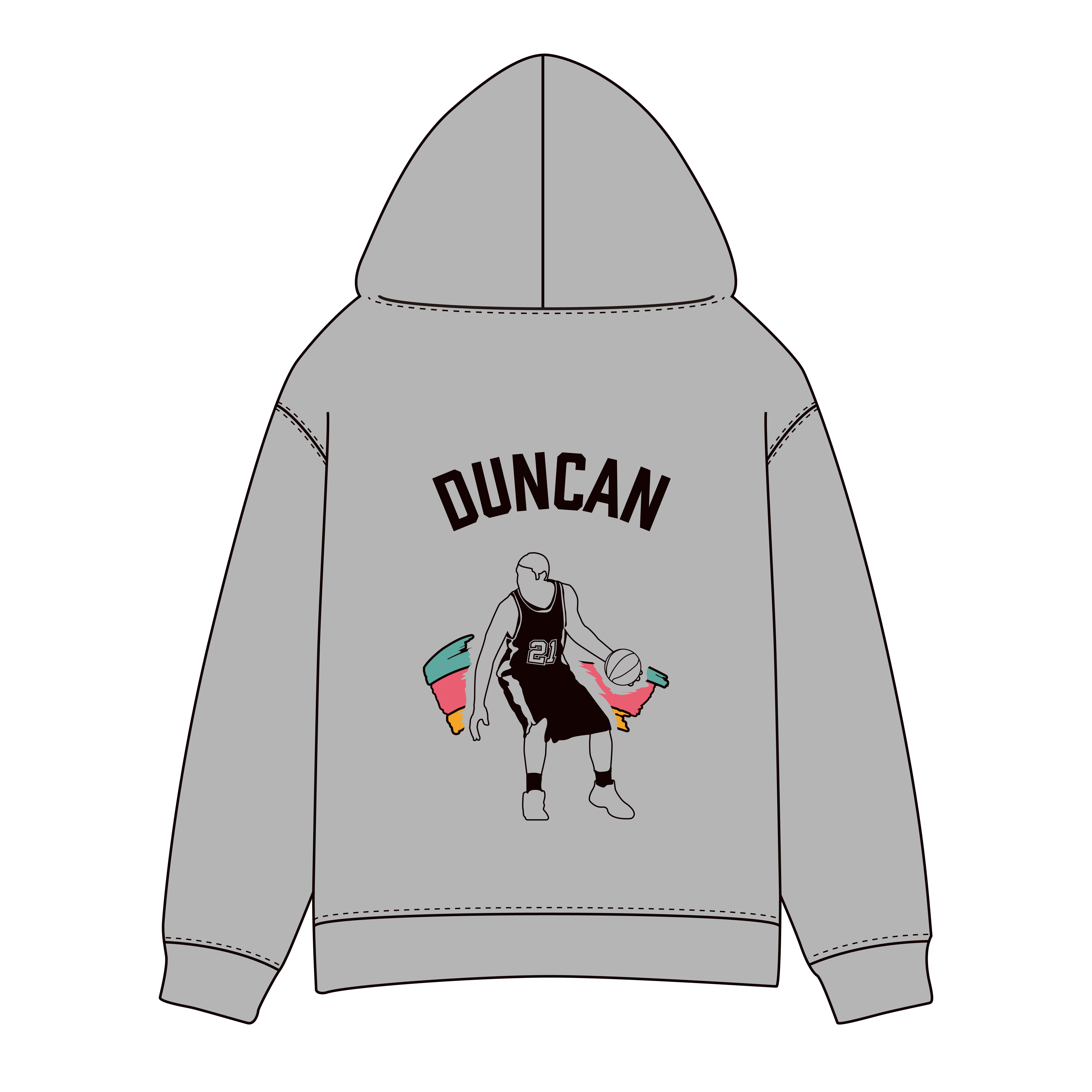 MY FAVORITE PLAYER IN SPURS：DUNCAN-馬刺灰款帽T
