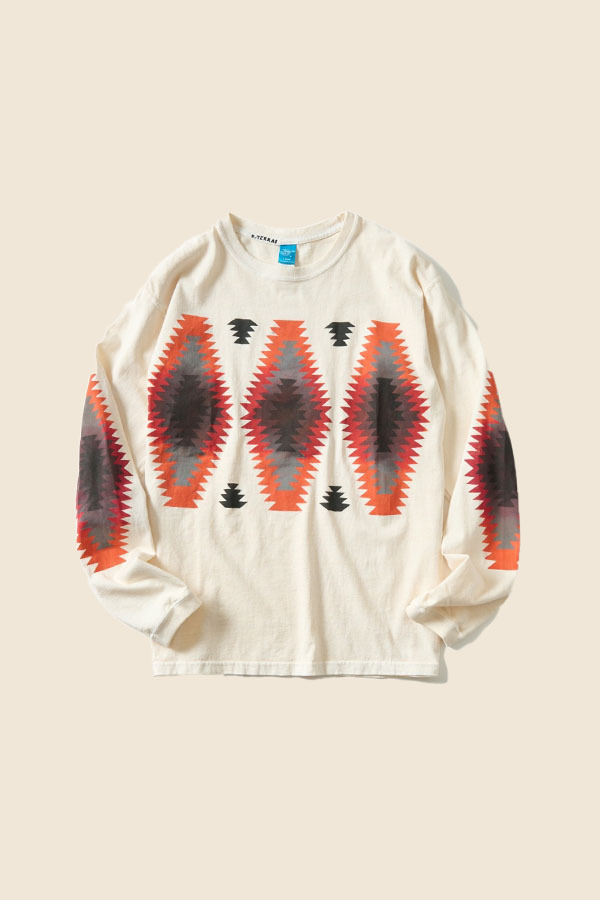 GOOD ON - NAVAJO L/S CREW 長袖TEE（復古白）