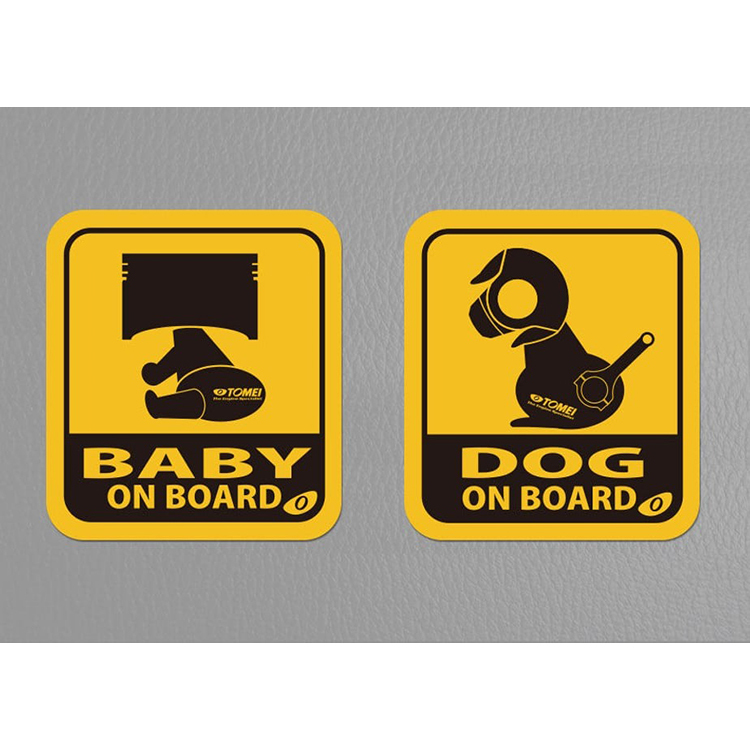 TOMEI 車窗貼紙 BABY IN CAR(ON BOARD) DOG ON BOARD