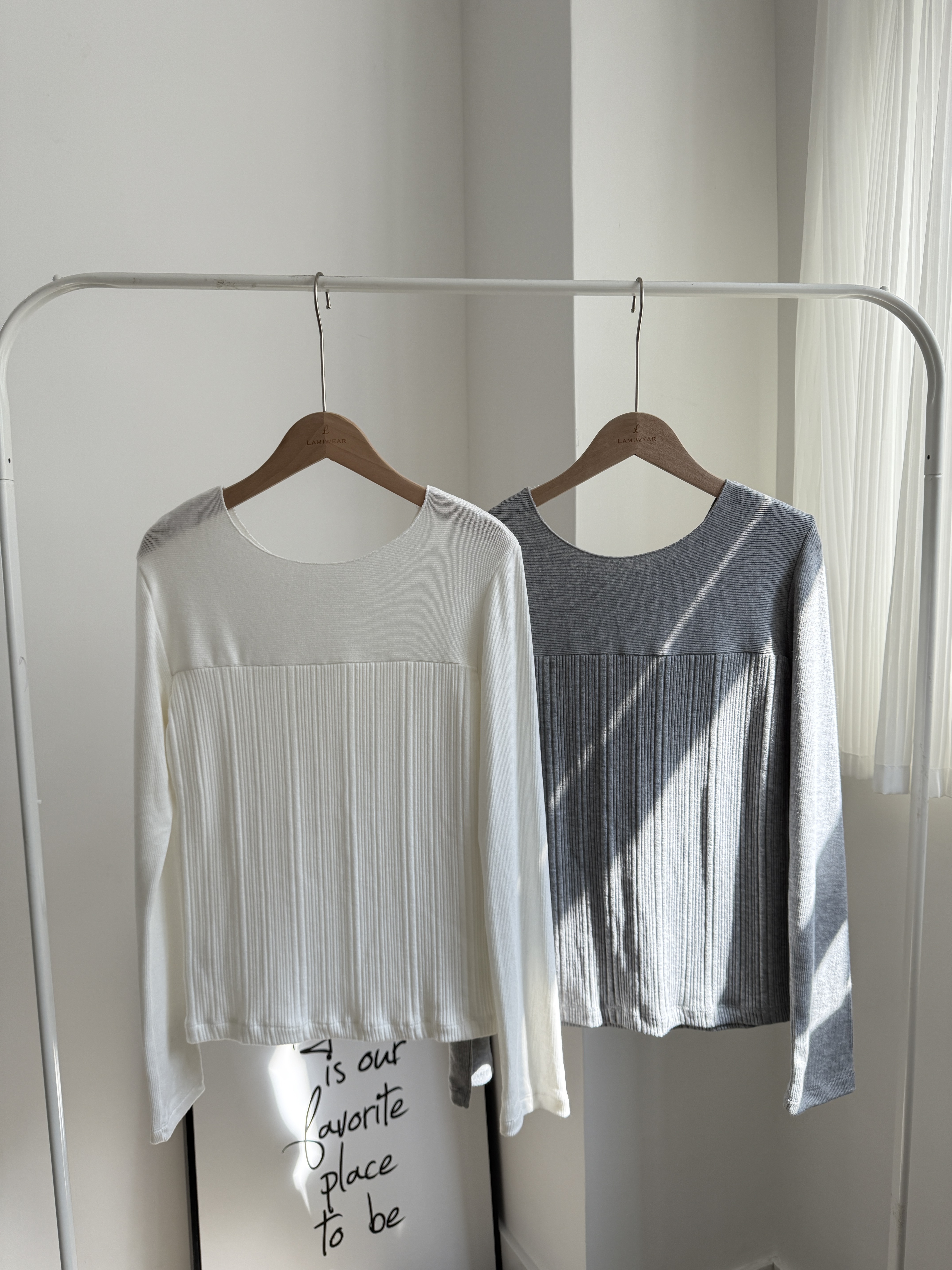 𝑺𝑨𝑳𝑬 兩色幼針織拼紋長袖