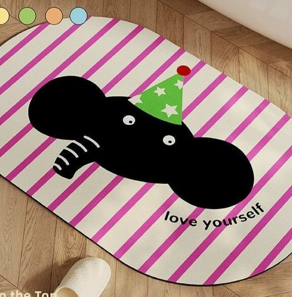 《5386》卡通大象硅藻泥地墊