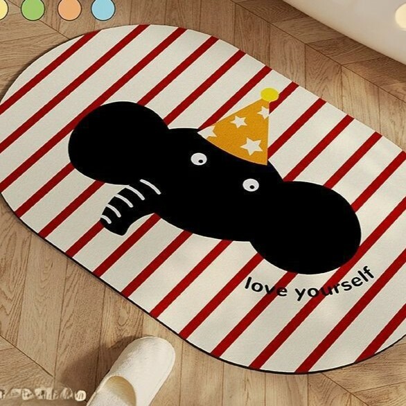 《5386》卡通大象硅藻泥地墊