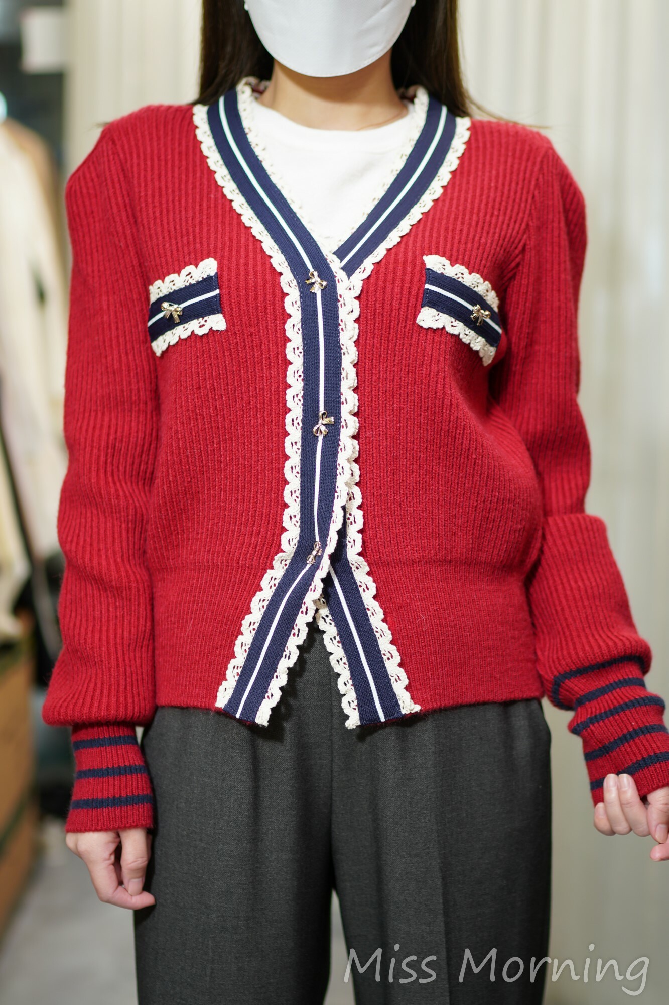 蝴蝶扣針織外套14351)