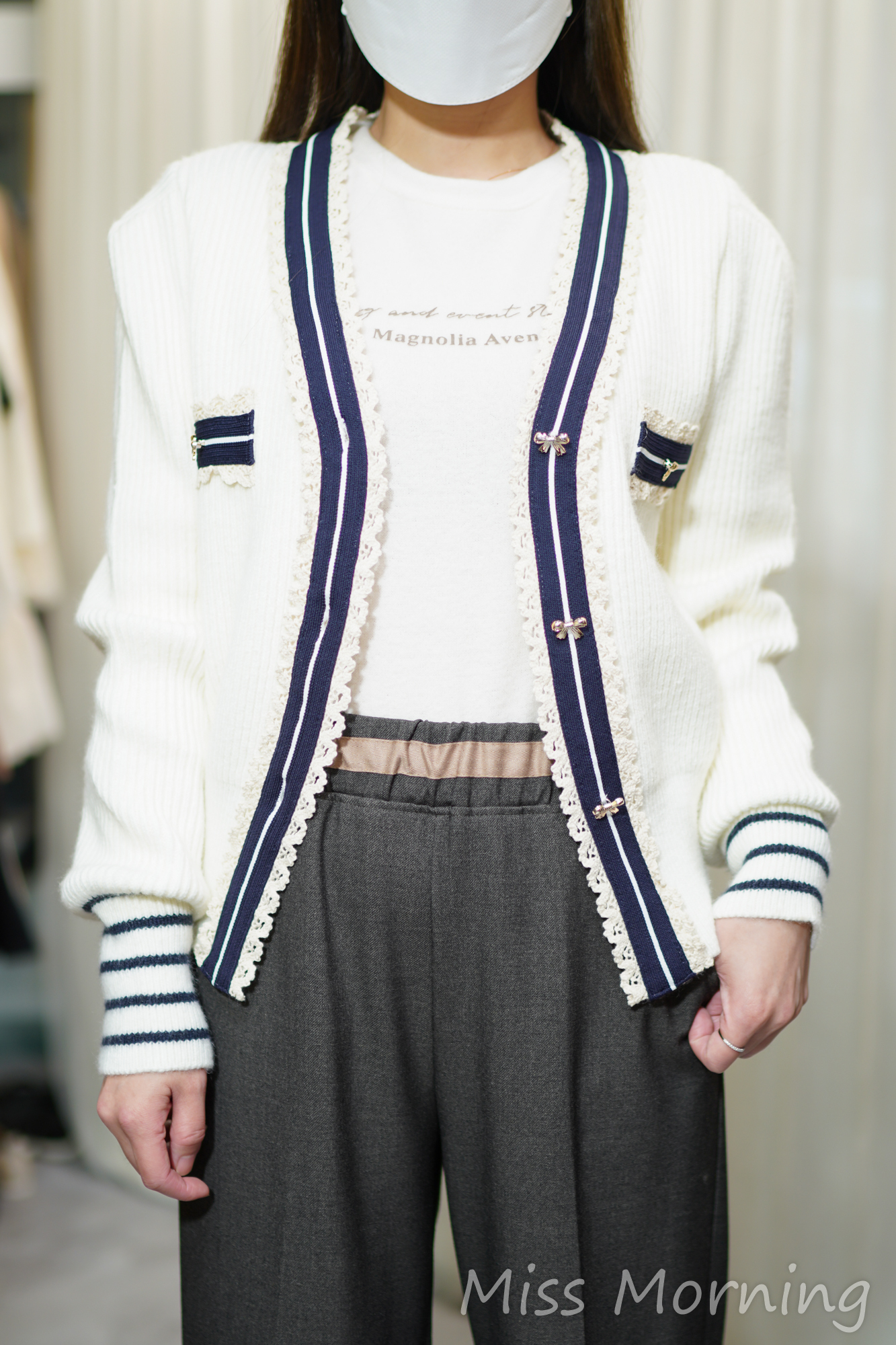 蝴蝶扣針織外套14351)