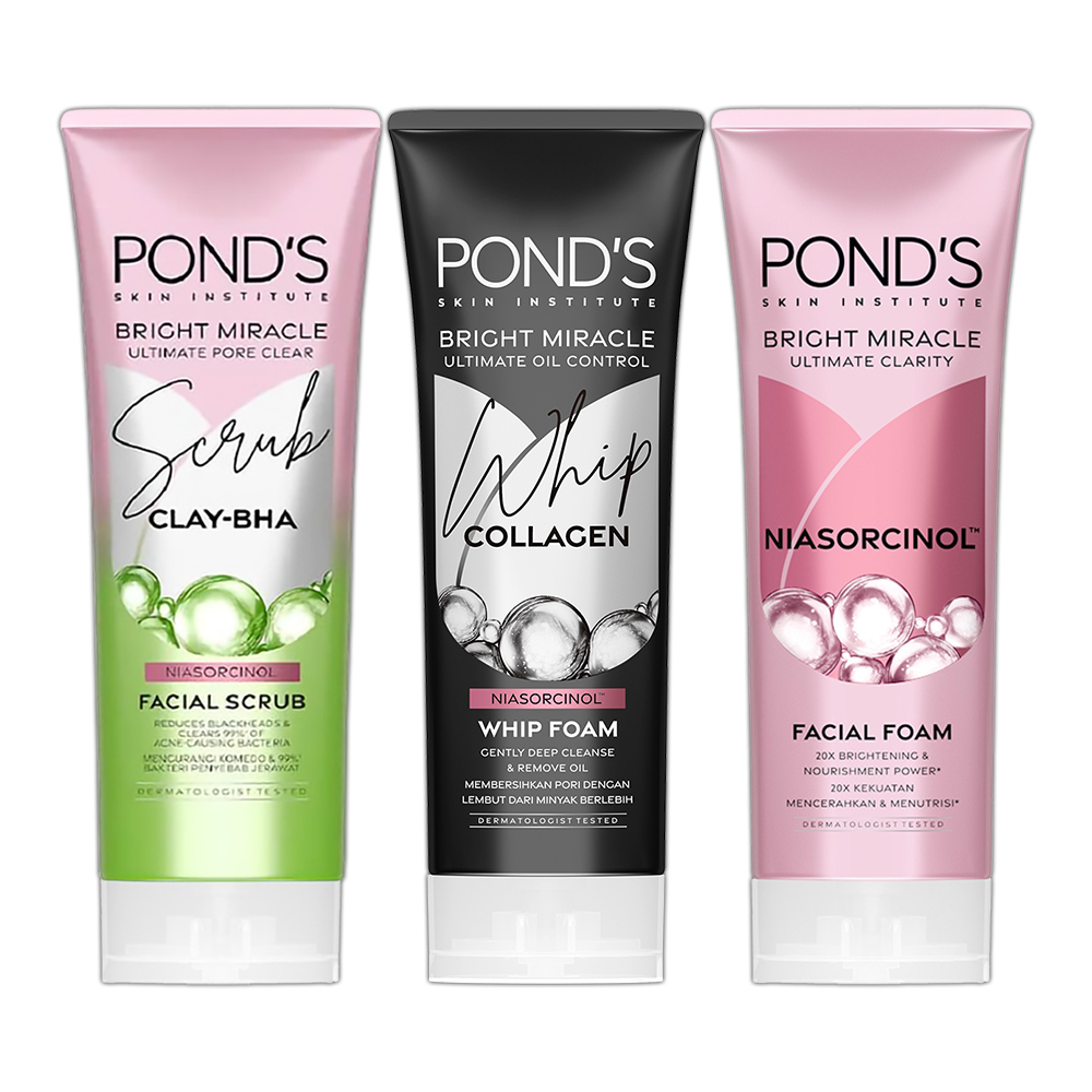 POND'S洗面乳-100g(粉潤白皙/竹炭淨白/控油淨透)