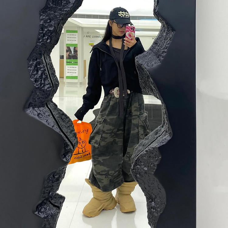 迷彩寬管九分褲(in stock)