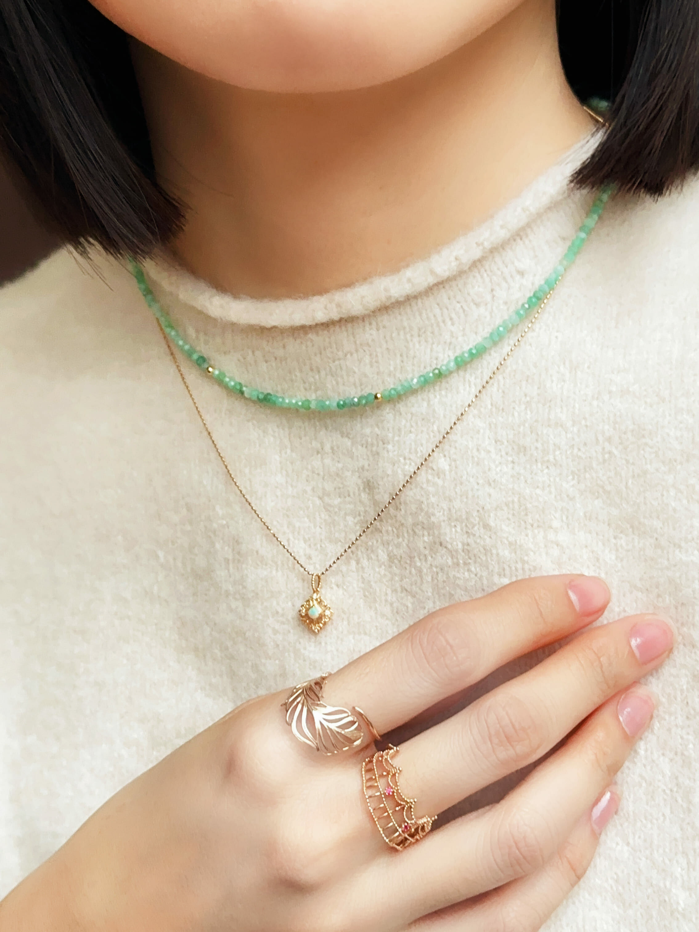 蜷花墜｜蛋白石