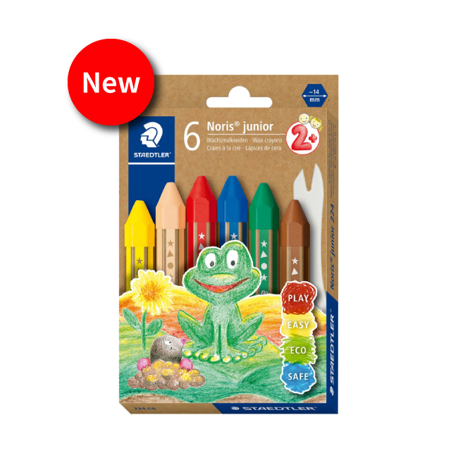 STAEDTLER施德樓 MS224超寬兒童六角蠟筆-6色
