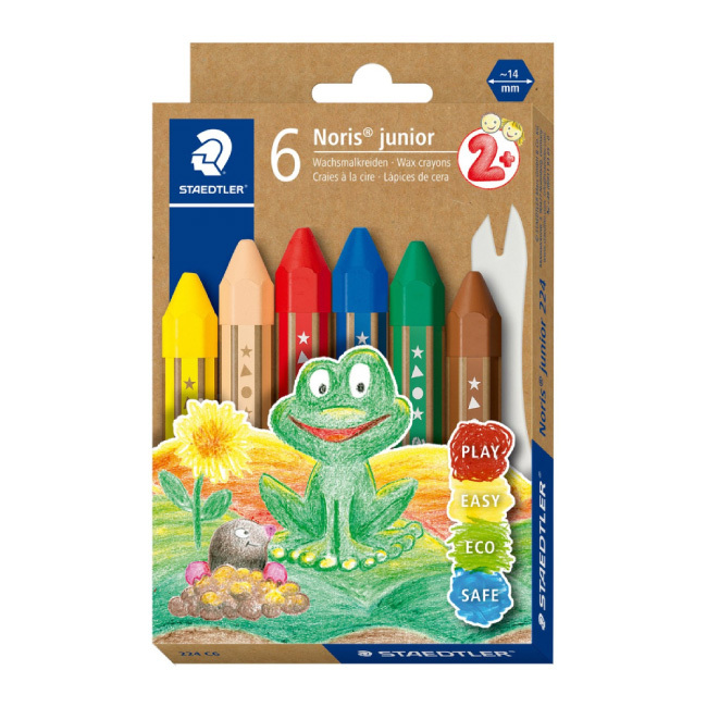 STAEDTLER施德樓 MS224超寬兒童六角蠟筆-6色