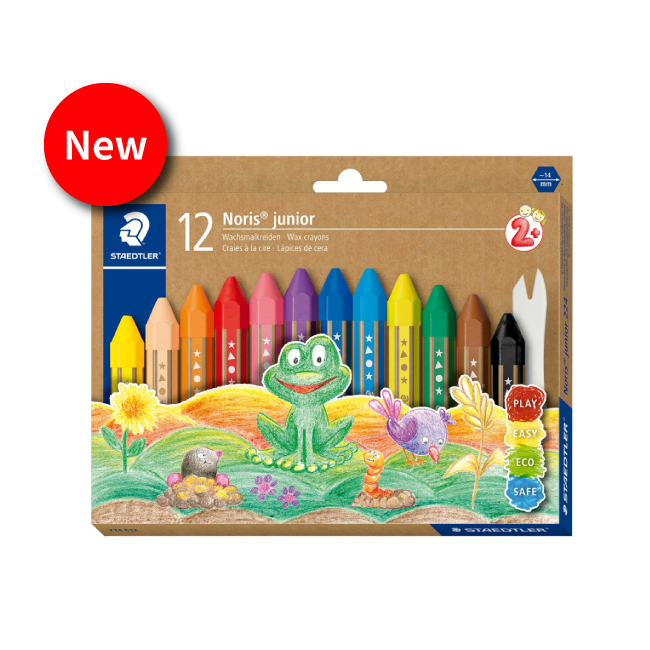 STAEDTLER施德樓 MS224超寬兒童六角蠟筆-12色