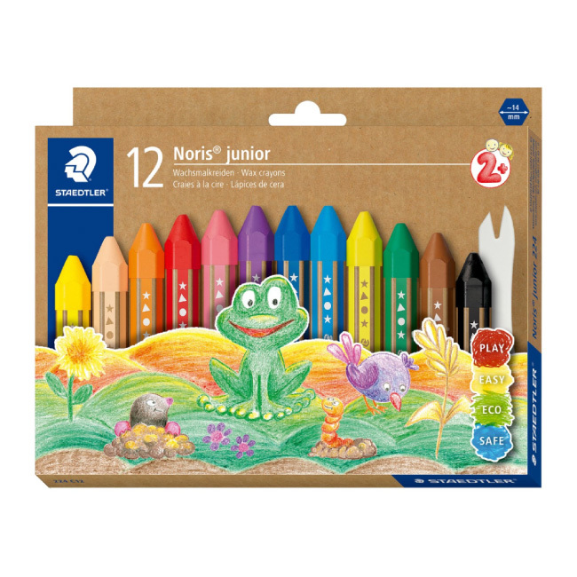 STAEDTLER施德樓 MS224超寬兒童六角蠟筆-12色