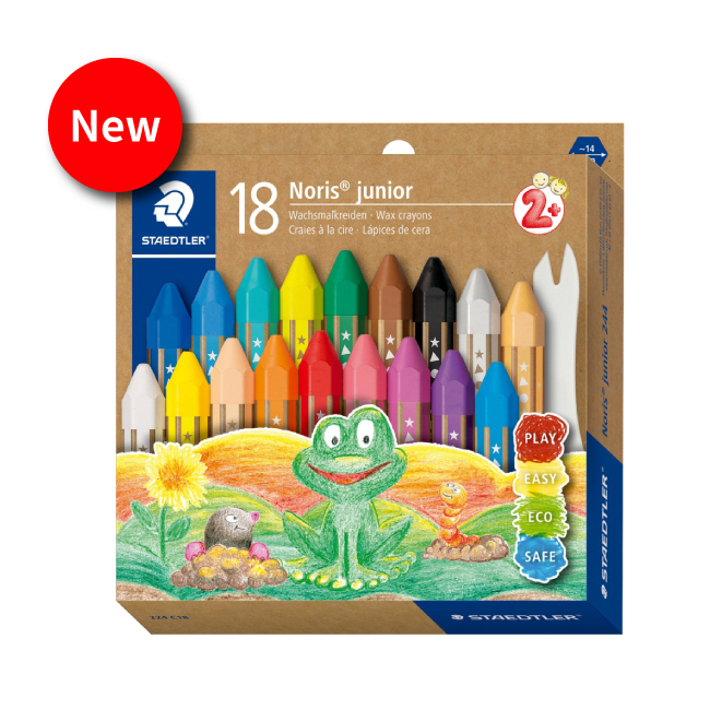 STAEDTLER施德樓 MS224超寬兒童六角蠟筆-18色