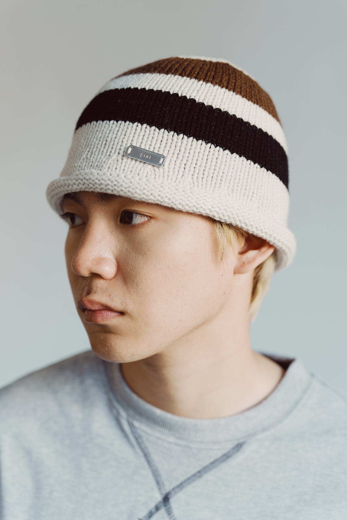 Fumble 厚棉針織間條冷帽