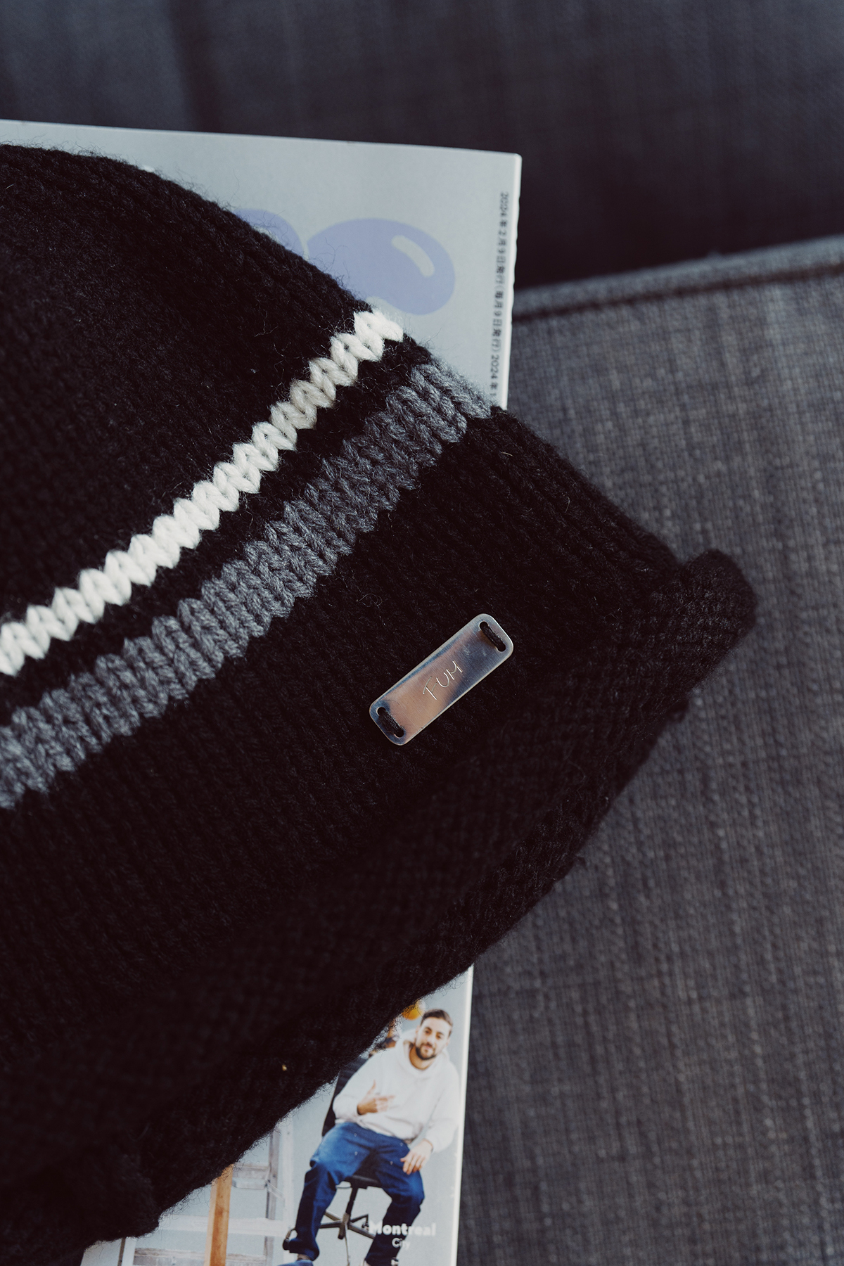 Fumble 厚棉針織間條冷帽