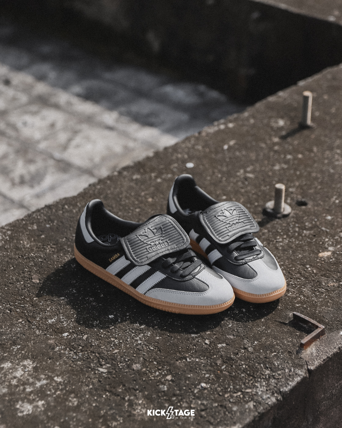 女鞋 ADIDAS SAMBA LT W 黑色 翻蓋鞋舌 皮革 麂皮 焦糖底 德訓鞋 扁鞋 休閒鞋【IG2010】