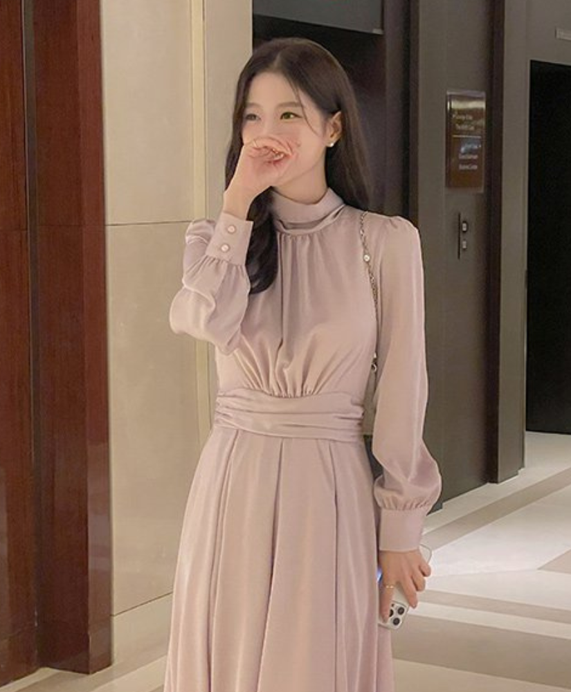 [現貨] Pamela 溫柔女神絲帶洋裝 [ 粉色 / S ]