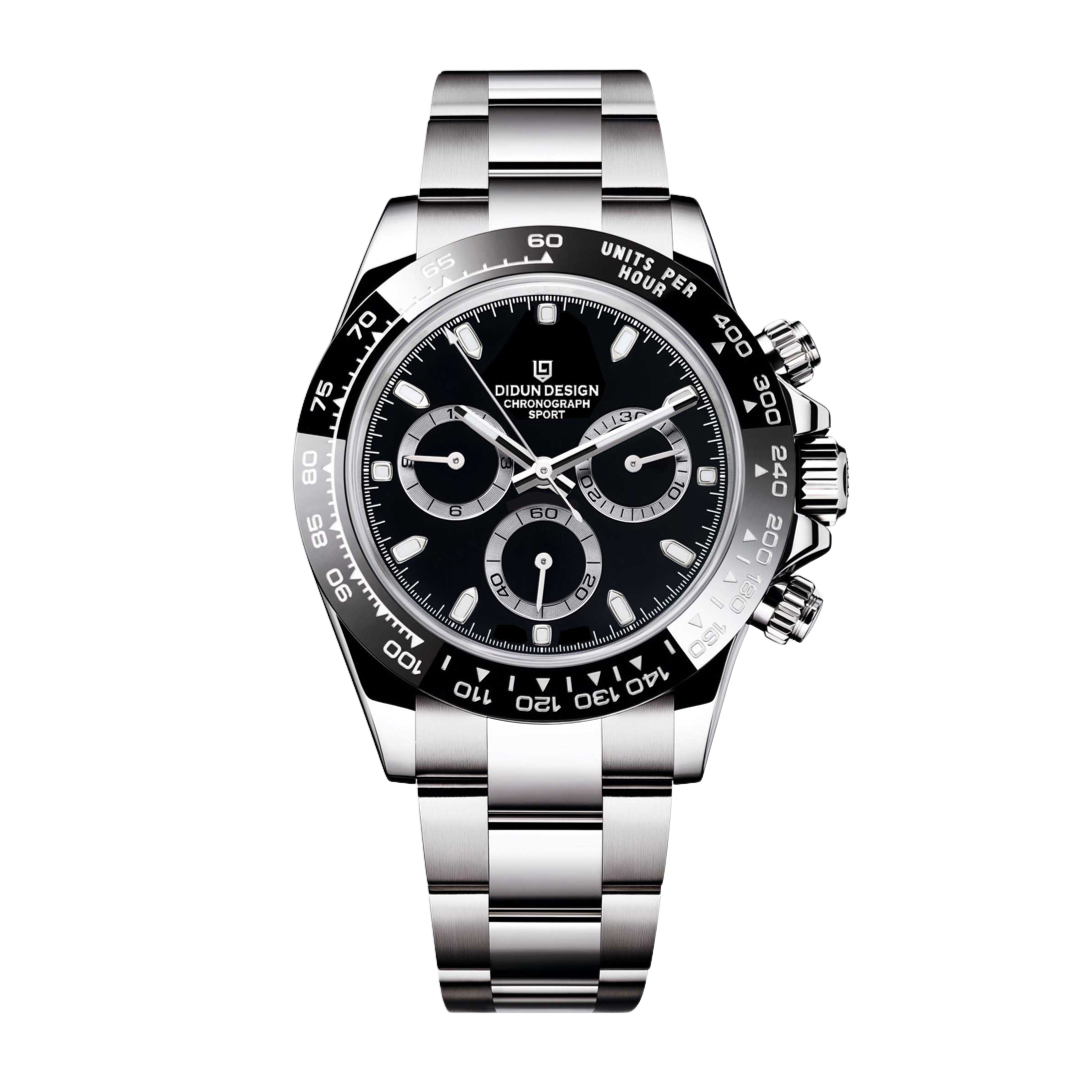 【DIDUN 迪頓】真三眼帶日期 熊貓款 迪通拿款 不繡鋼  機械錶 DDN- 009-