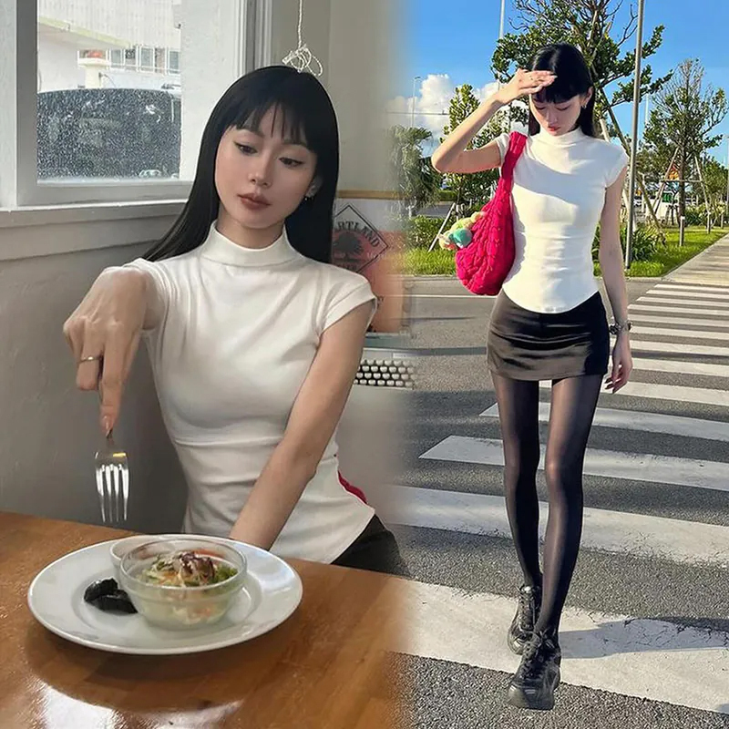 小高領沙漏剪裁上衣