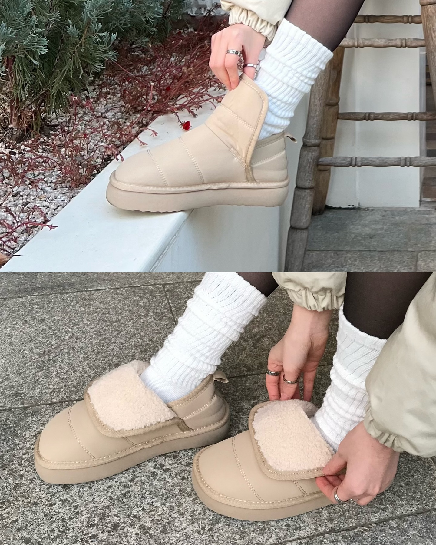 韓國 SHOOPEN Puffer 毛毛小雪靴 踩踭款兩用