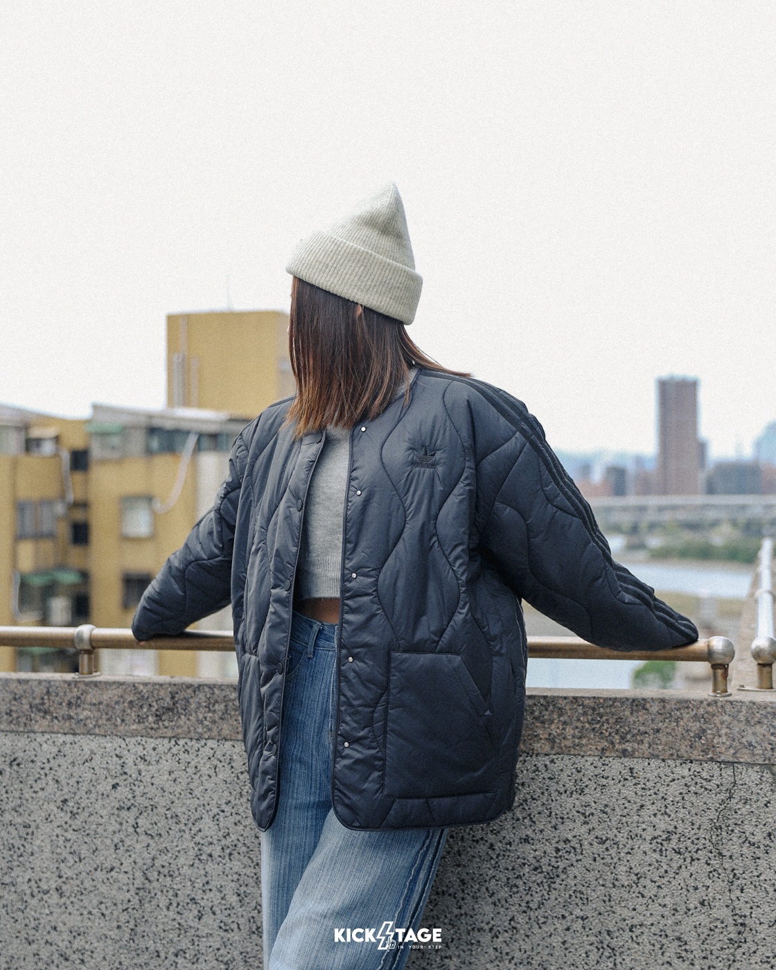 女款 ADIDAS QUILTED LINER JACKET 奶茶 黑色 絎縫 壓紋 保暖 外套 夾克【JJ4352/JJ4353】