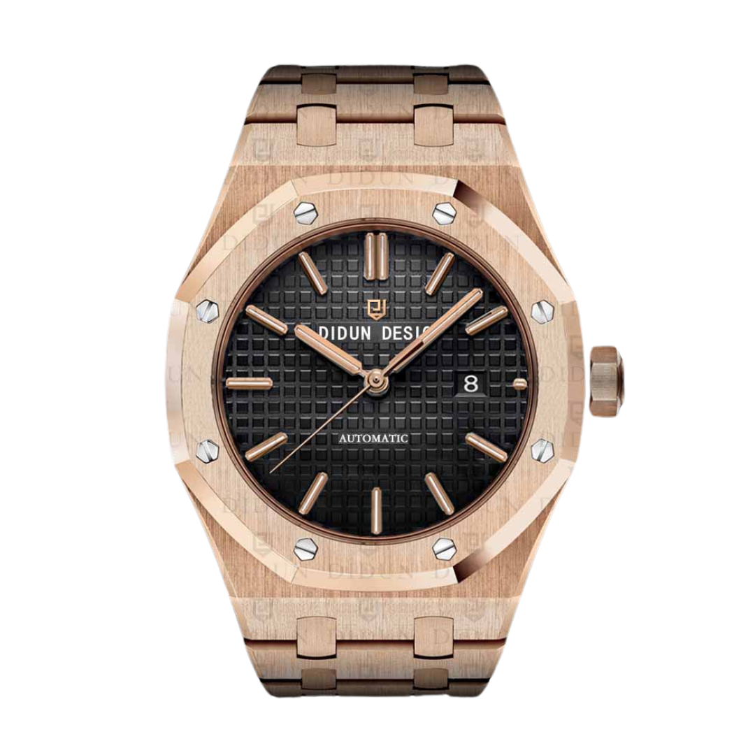 【DIDUN 迪頓】皇家橡樹系列經典八角造型英國品牌時尚石英日期顯示不鏽鋼防水中性紳士男士腕錶  DDN-004 -