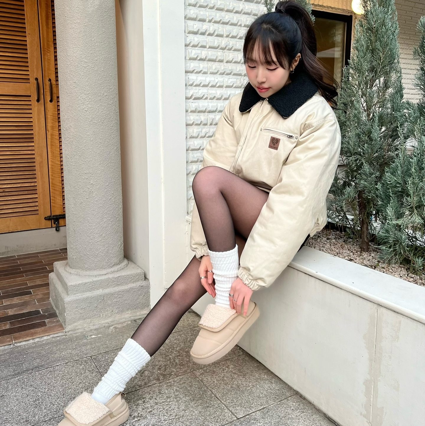 韓國 SHOOPEN Puffer 毛毛小雪靴 踩踭款兩用