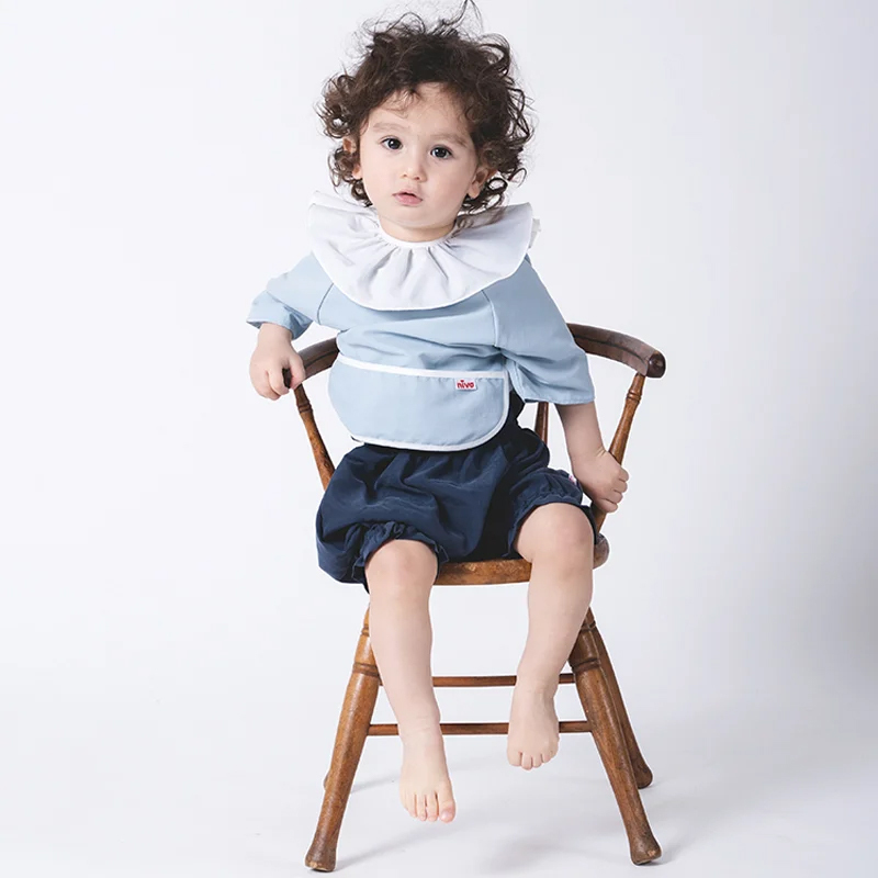 Niva 可愛造型圍兜/口水巾-午茶小王子(藍)