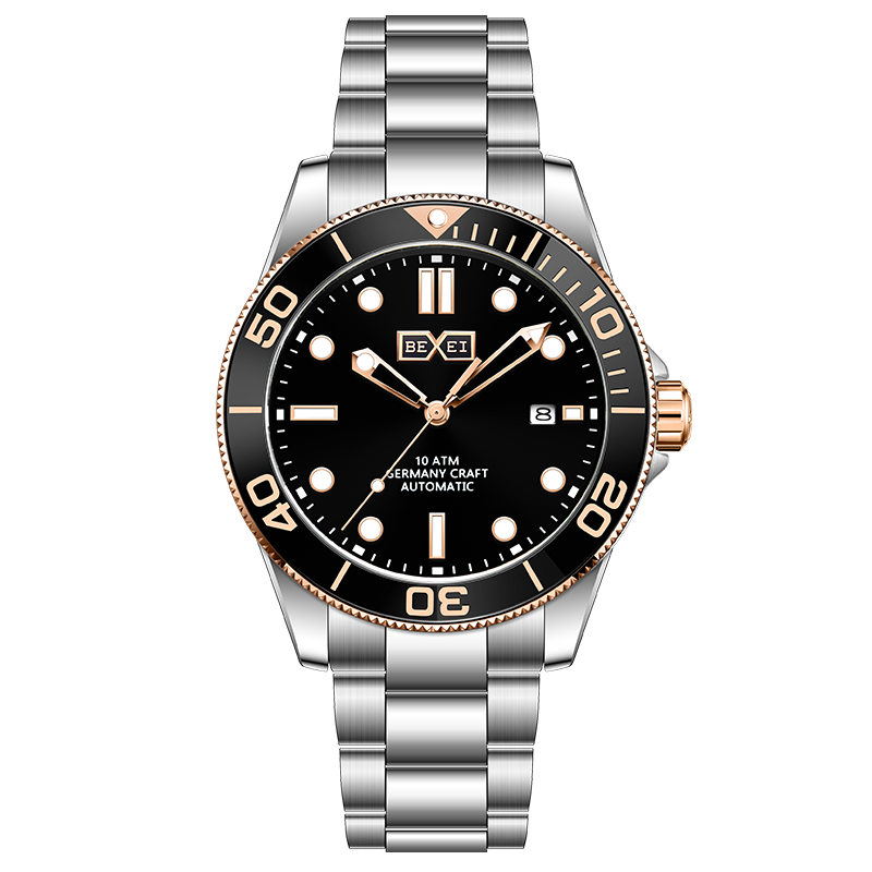 【BEXEI 貝克斯】9062 三針 水鬼 防水系列 不鏽鋼 自動機械 手錶