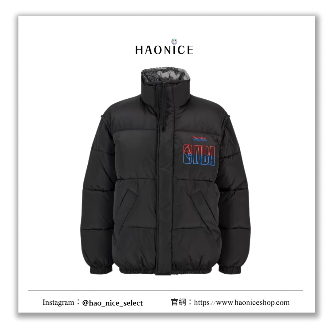 【HAO NICE】Hugo Boss長袖 羽絨外套 NBA聯名款秋冬新款二合一（袖子可拆）雙面穿 秋冬必備