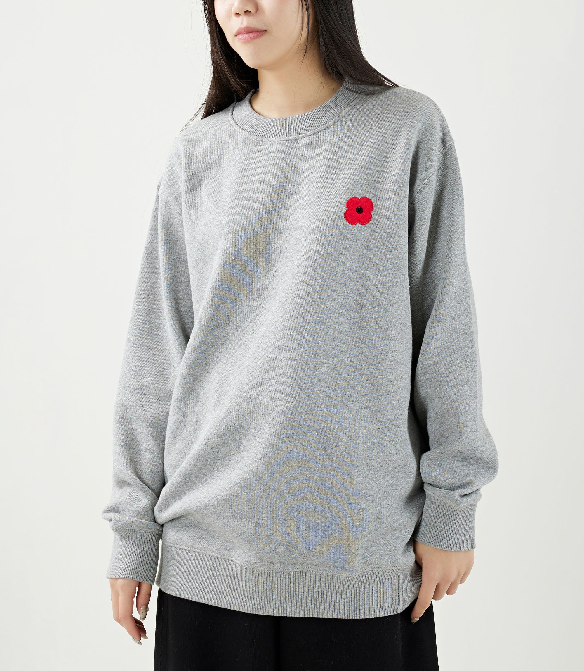 Monsieur Coquelicot 經典罌粟花純棉運動衫 (灰)