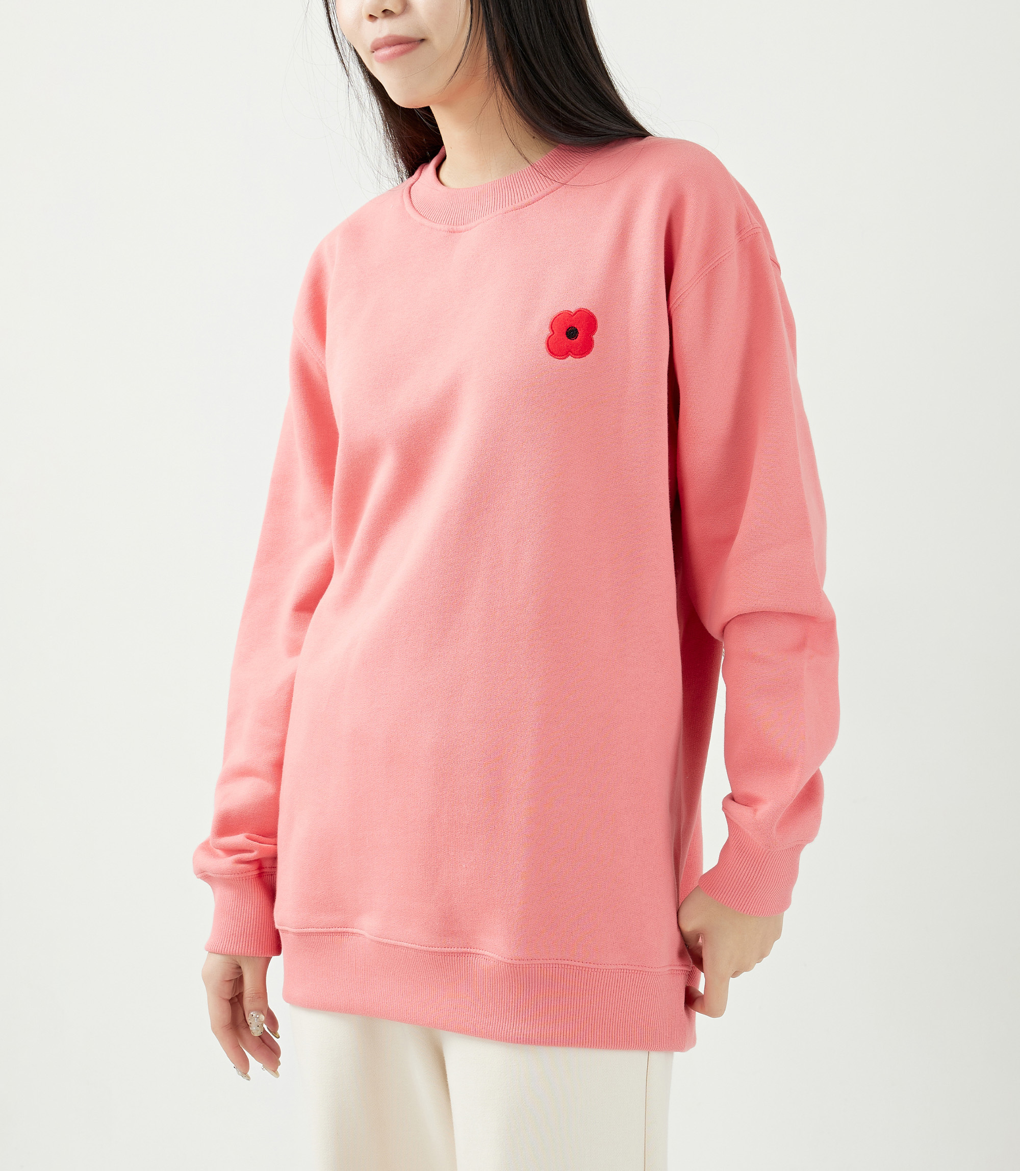 Monsieur Coquelicot 經典罌粟花純棉運動衫 (粉)