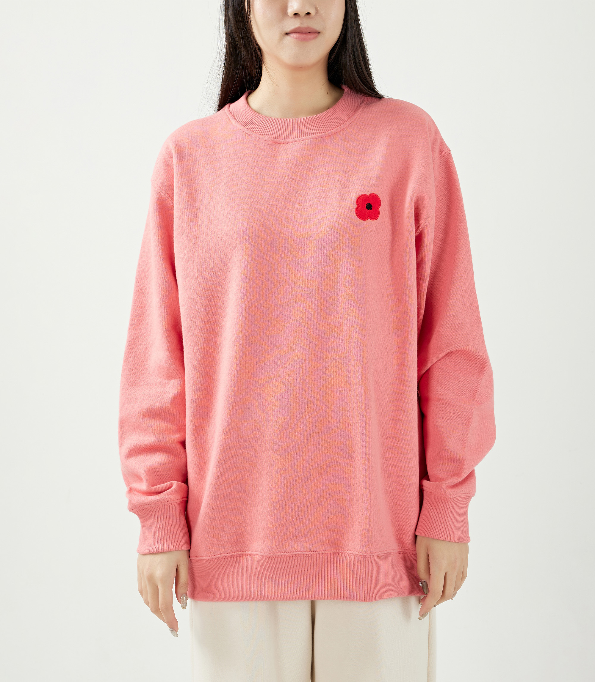 Monsieur Coquelicot 經典罌粟花純棉運動衫 (粉)