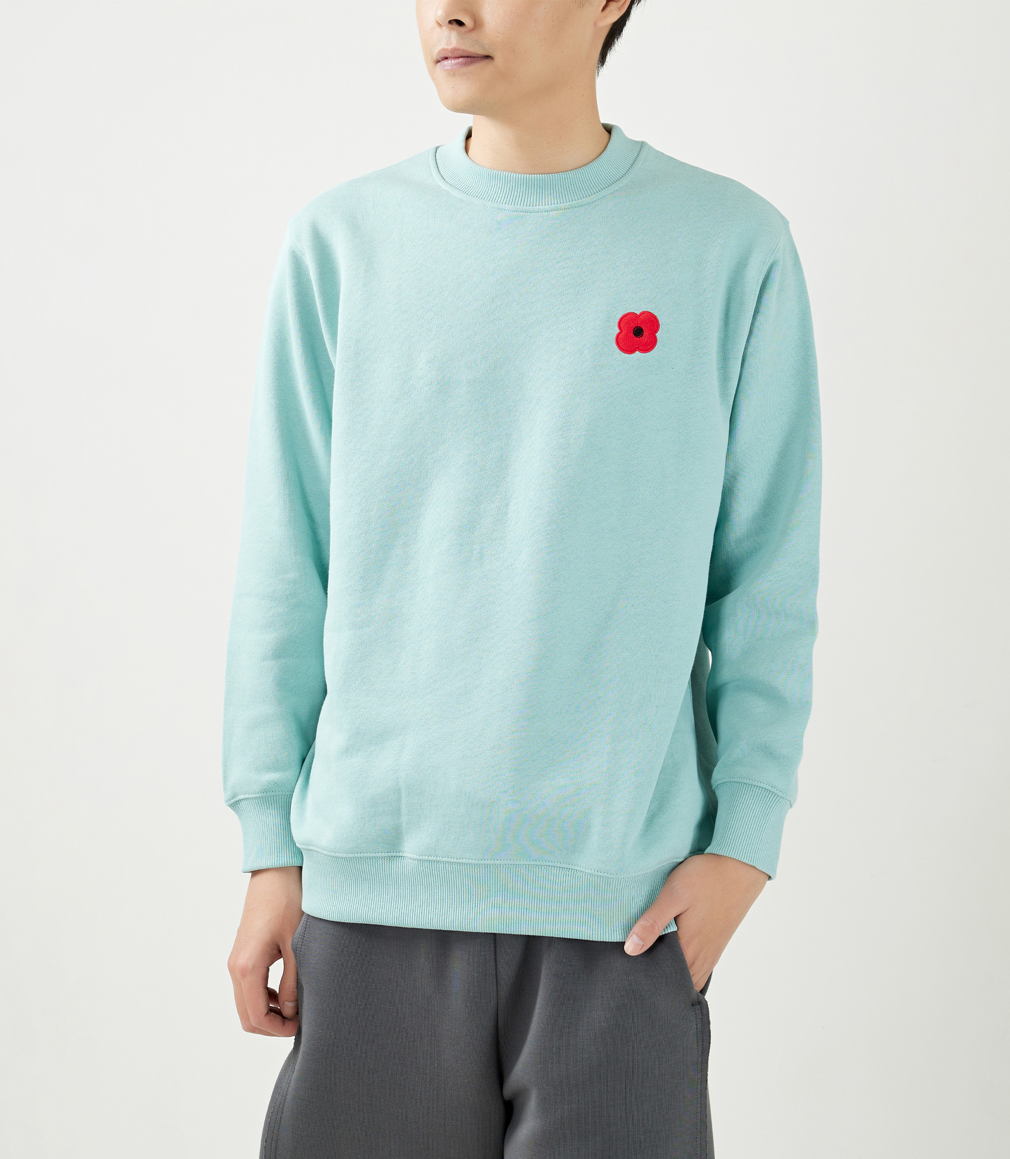 Monsieur Coquelicot 經典罌粟花純棉運動衫 (藍)