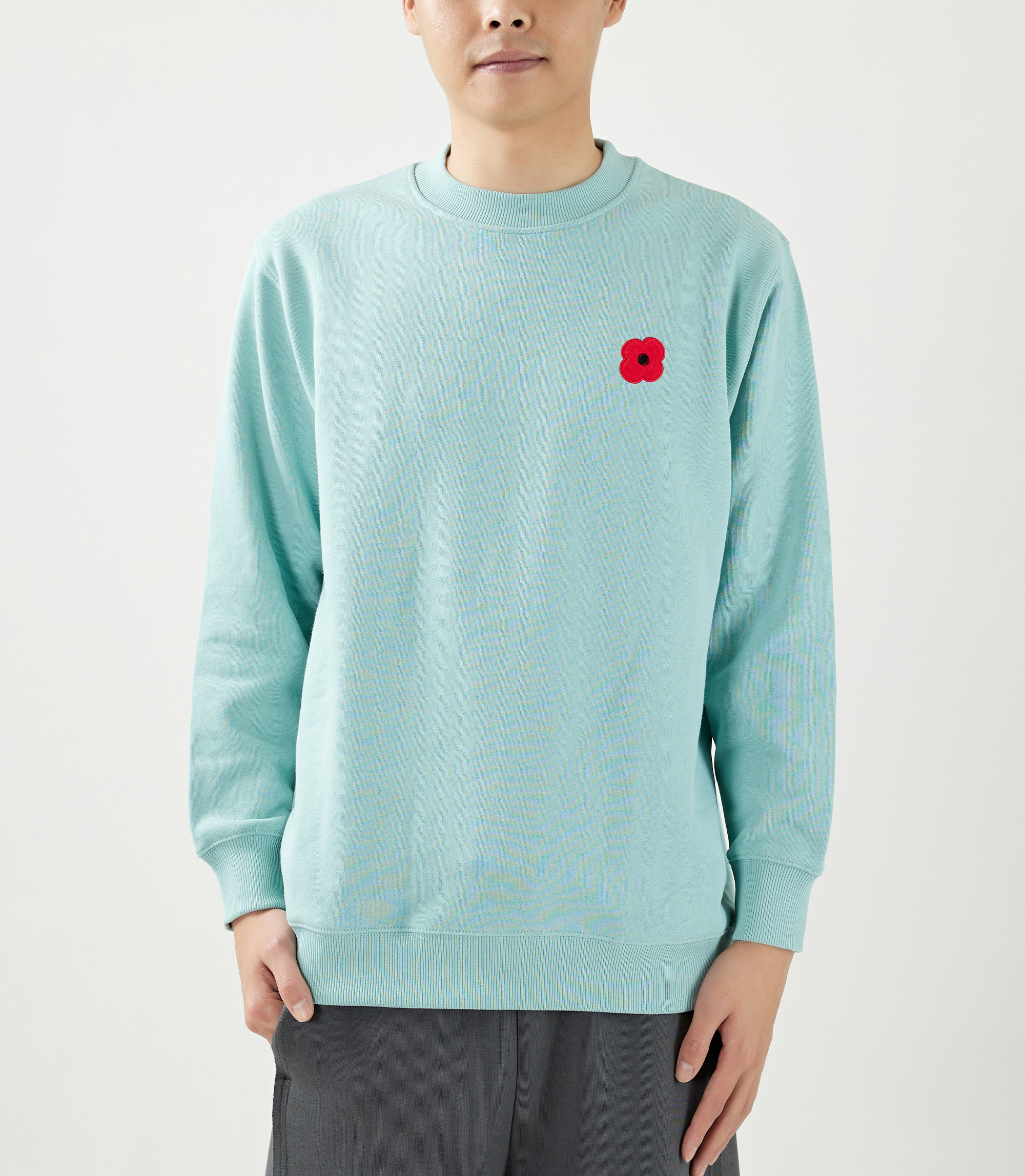 Monsieur Coquelicot 經典罌粟花純棉運動衫 (藍)