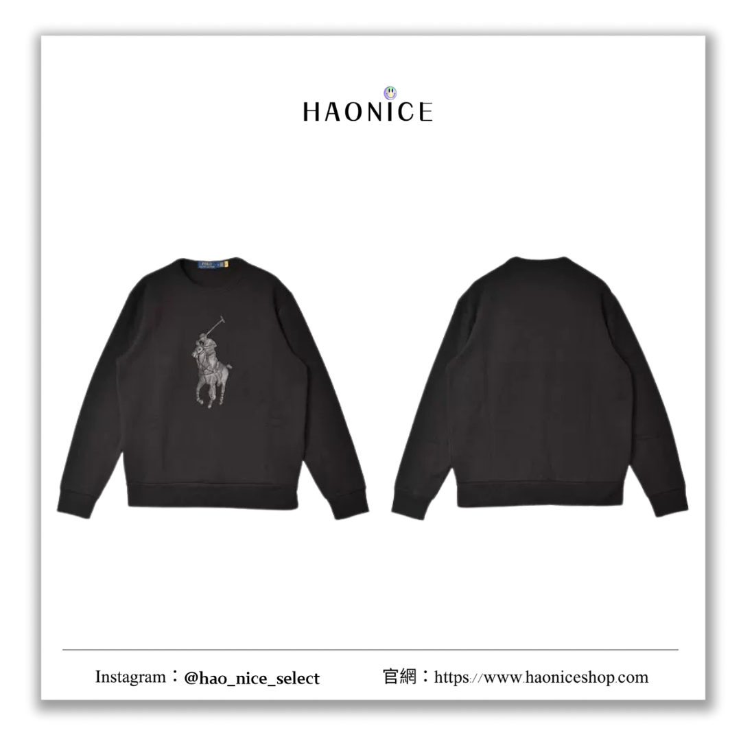 【HAO NICE】拉夫勞倫Polo Ralph Lauren 24FW 長袖 針織大學T 胸前大LOGO 素色百搭