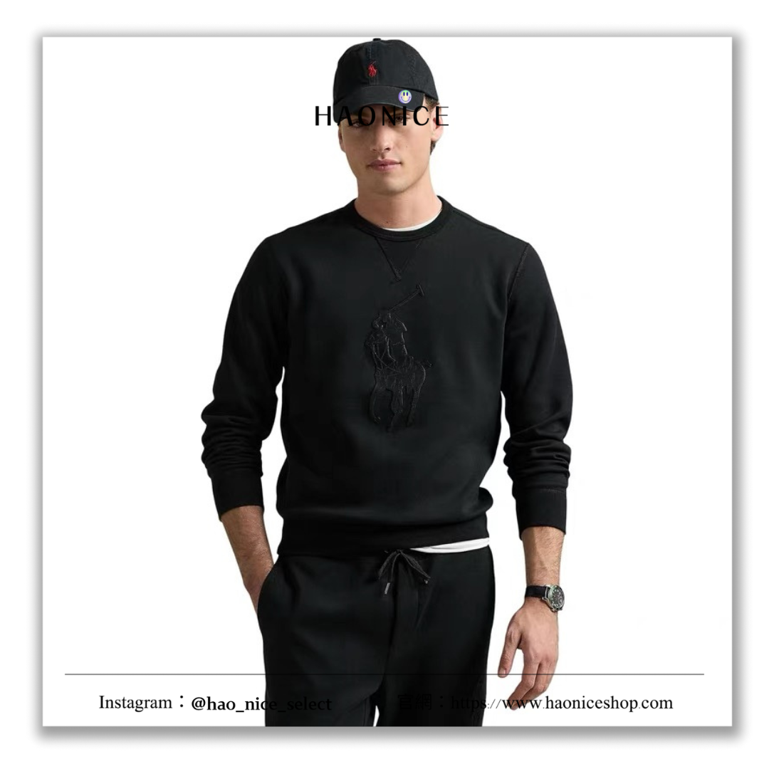 【HAO NICE】拉夫勞倫Polo Ralph Lauren 24FW 長袖 針織大學T 胸前大LOGO 素色百搭
