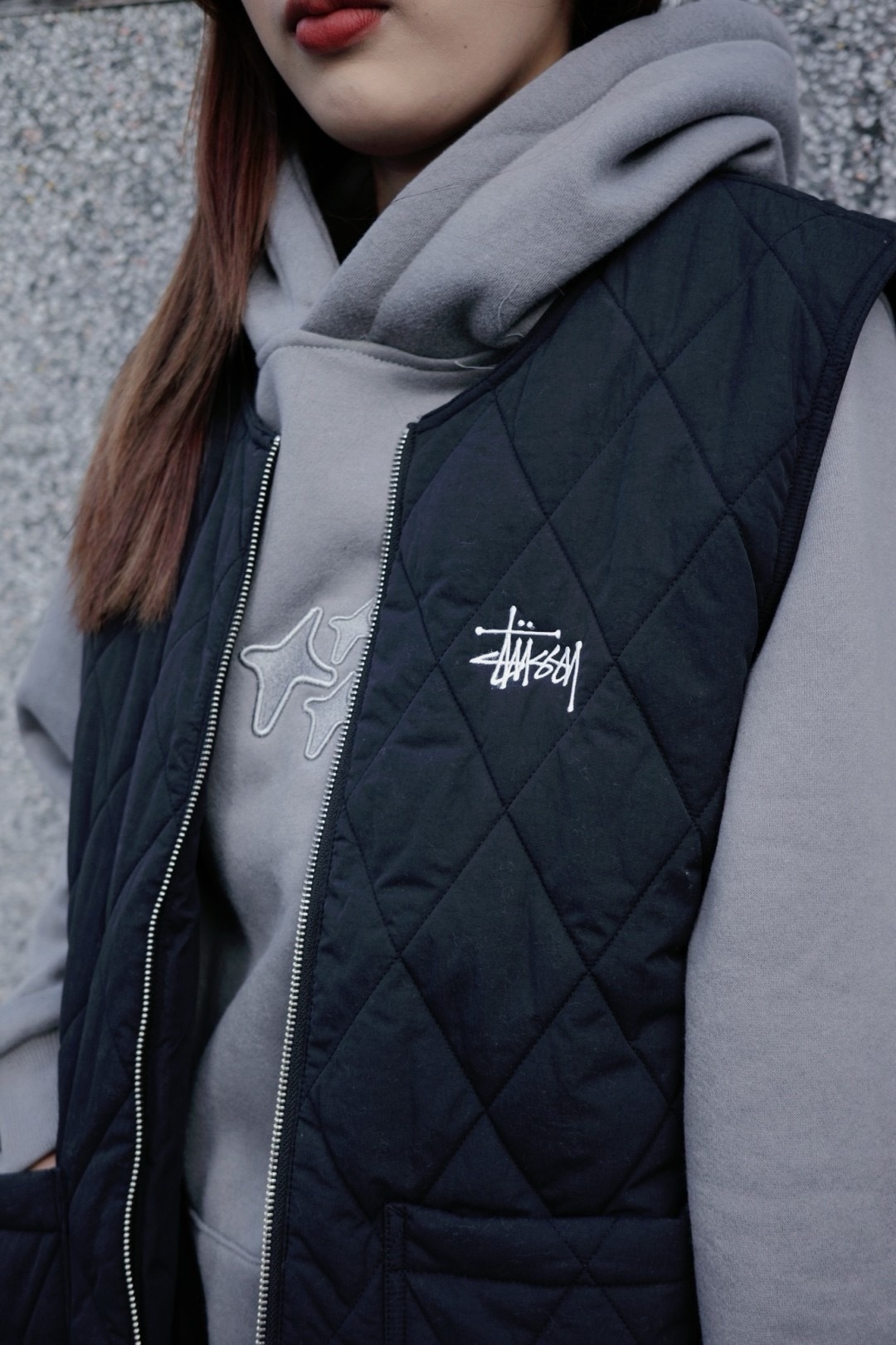 Stussy Diamond Quilted Vest Black 鋪棉 背心 (115637)