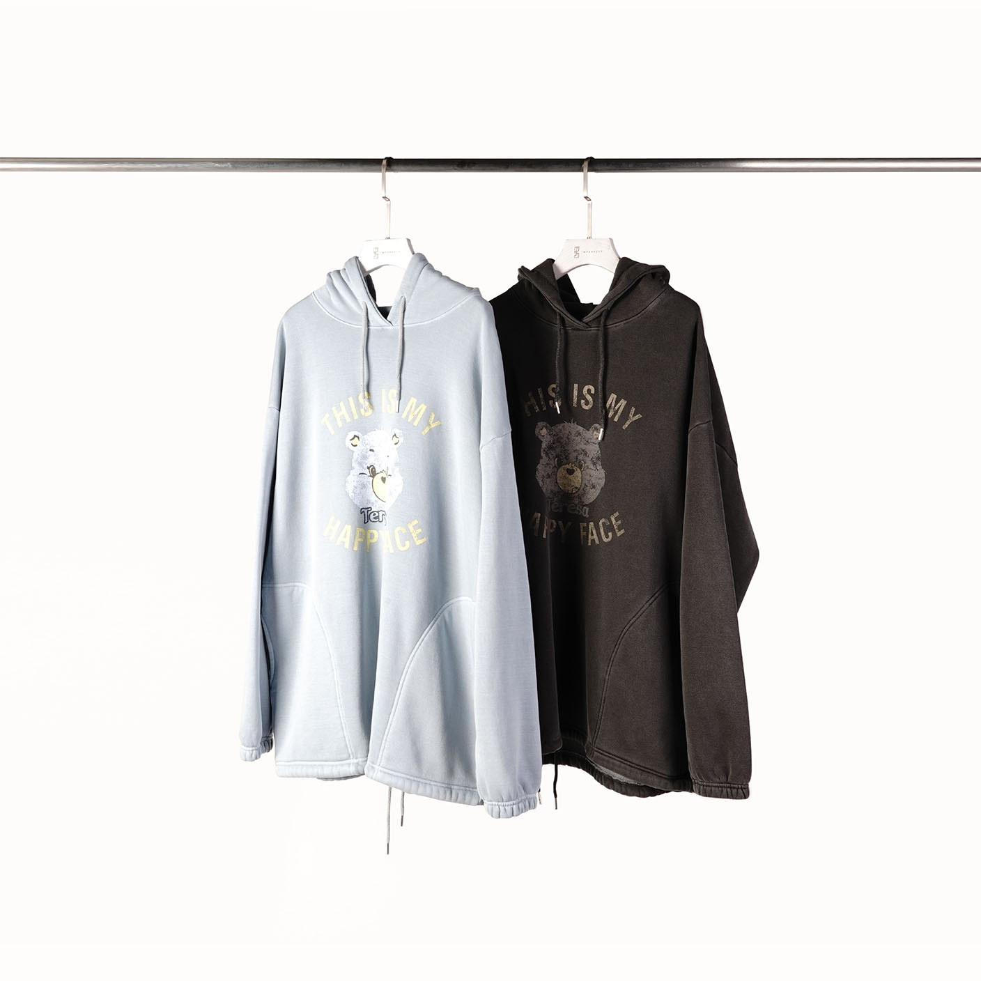 大口袋熊熊內刷毛長版帽T | 2色