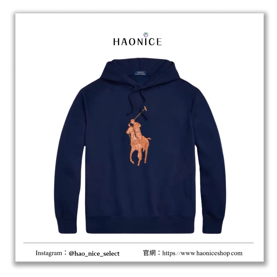 【HAO NICE】 Ralph Lauren/拉夫勞倫 23FW長袖 帽T胸前經典大馬LOGO 素色百搭 秋冬必備