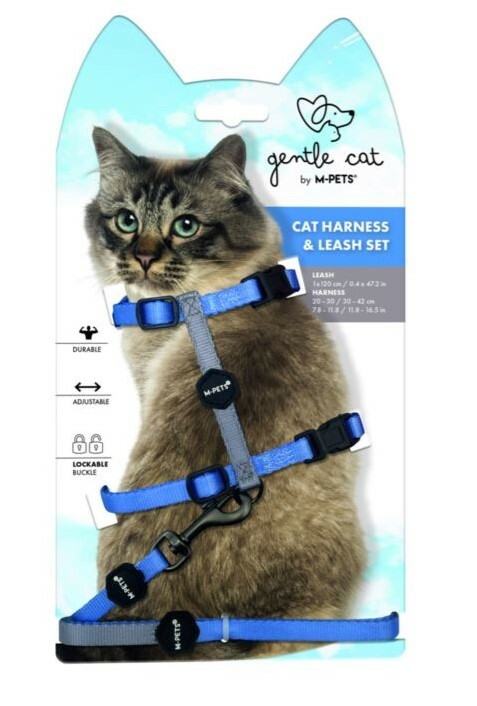 M-Pets 貓用牽引繩 - 藍綠色